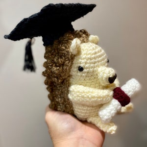 Crochet Graduation Hedgehog with Cap: Handmade Stuffed Animal