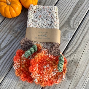 Fall Dishcloths - Fall Crochet Dishcloth Set - Fall Eco Friendly Dishcloths - 100% Cotton Handmade Dishcloths - Pumpkin Dish Scrubby