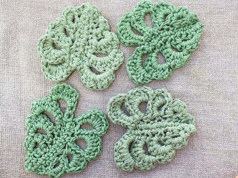 Monstera Coasters, Monstera leaf Coaster set in a Pot, TikTok viral, Crocheted Monstera Leaf Coaster Set and Pot, Crochet leaf Coasters image 3