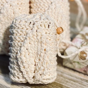 Crochet Cotton Soap Saver Bag: Handmade Leaf Design