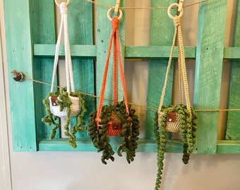 Crochet Hanging Plant, Hanging Potted Plant Crochet, Crochet Plant, Crochet Plant Hanger, Hanging Plant Decor, Plant lover gift,