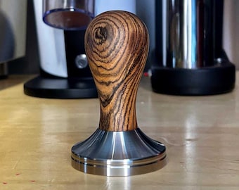 58.35mm Espresso Tamper Golden Sandalwood Handle - Barista Tools