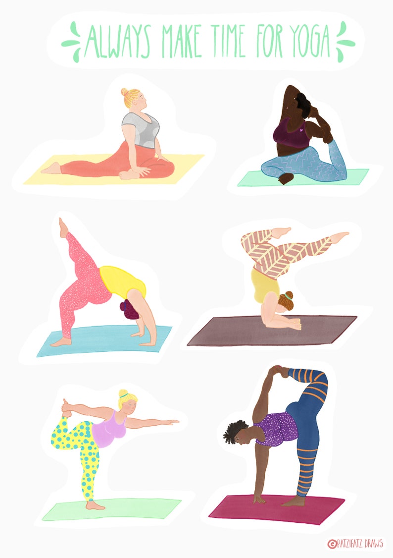 Yoga Stickers 2 Sticker Sheets Planner & Journal Stickers Etsy