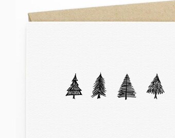 Printable Botanical Card - Handdrawn Trees - Illustrated Greetings Card - Digital Download - Printable Card - Congratulations Card