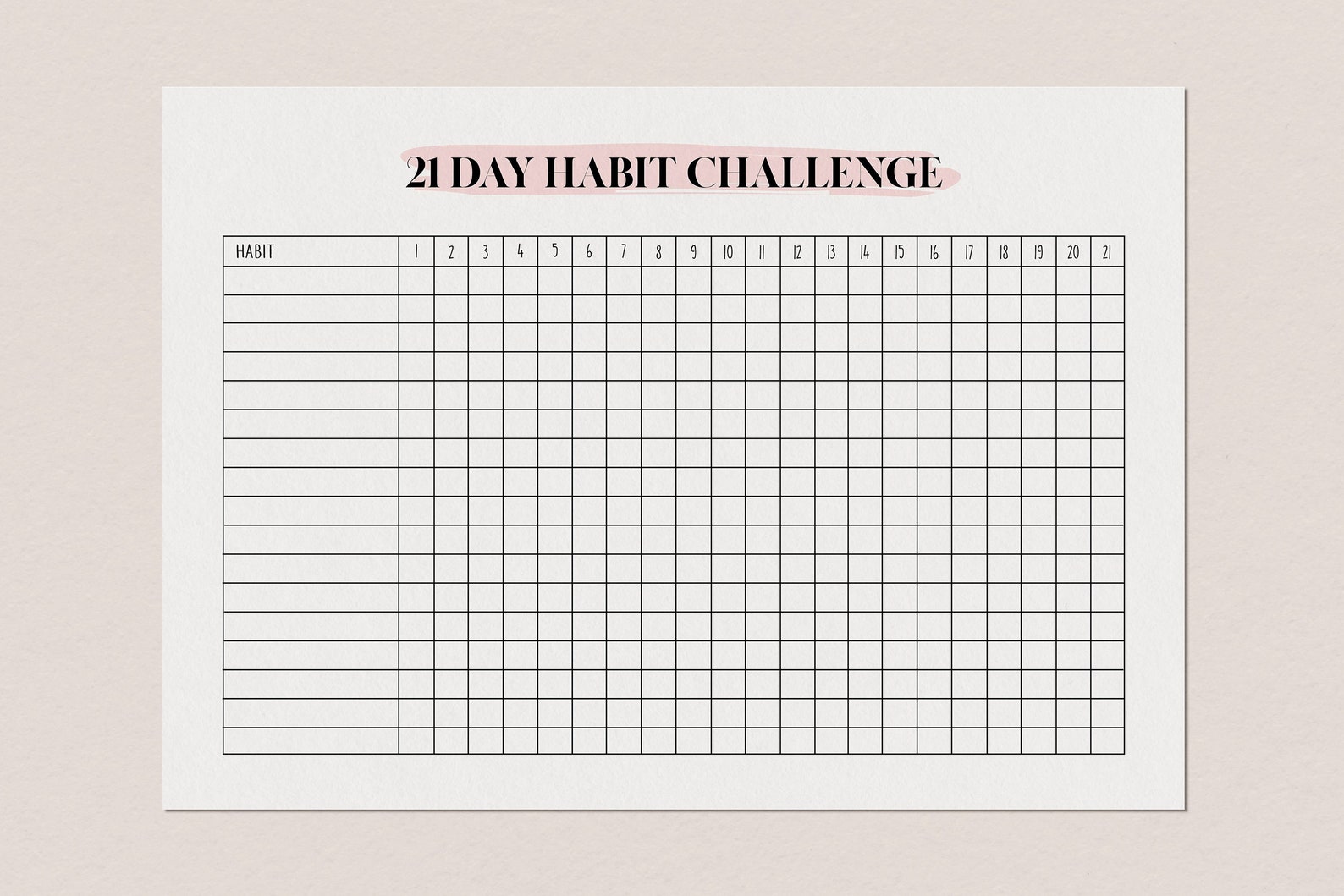 21 Day Challenge Habit Tracker Printable Printable Health - Etsy