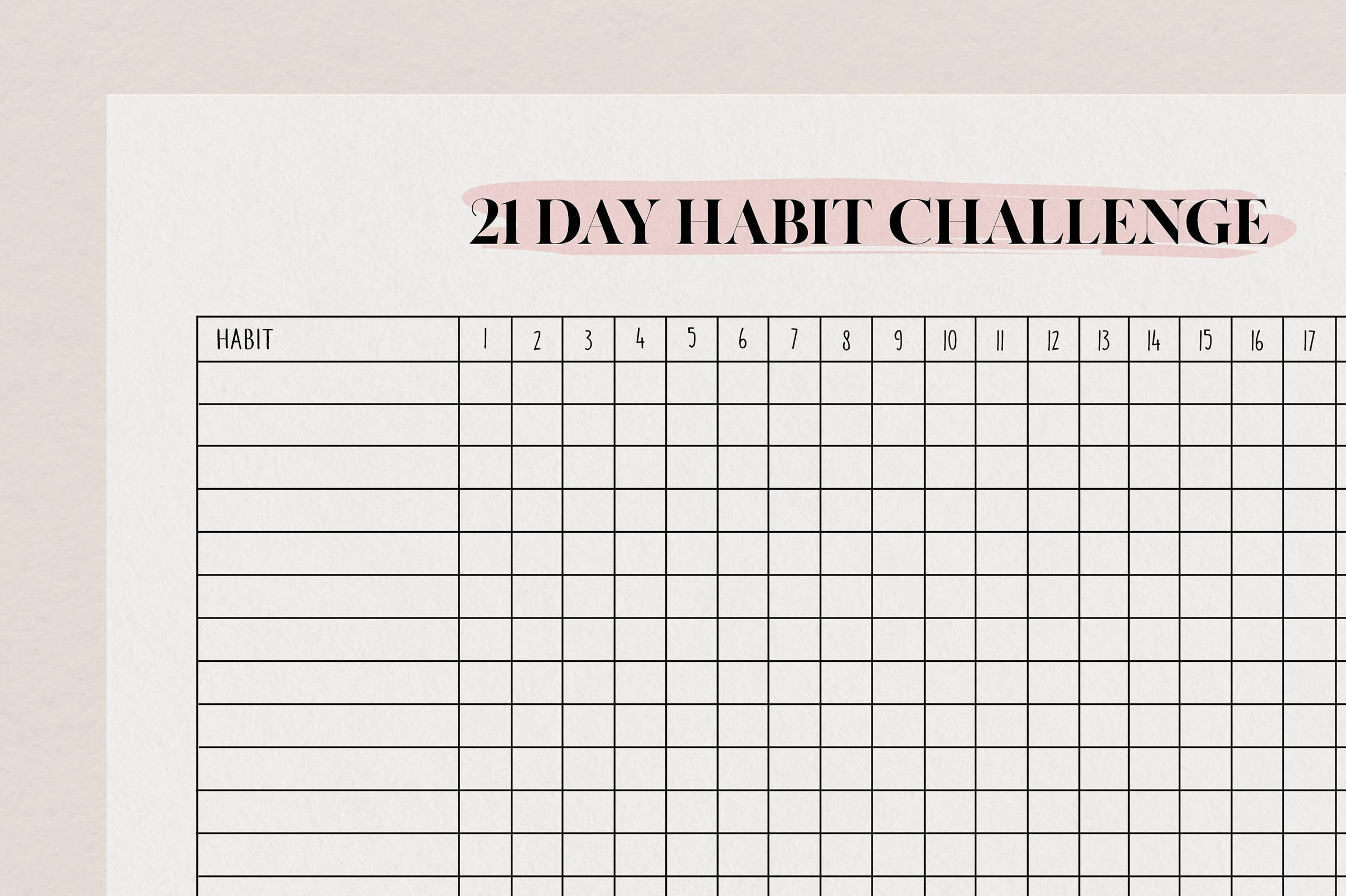 21 Day Challenge Habit Tracker Printable Printable Health Etsy