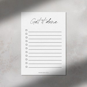 Get It Done Printable to Do List Set of 2 Digital Download | Etsy