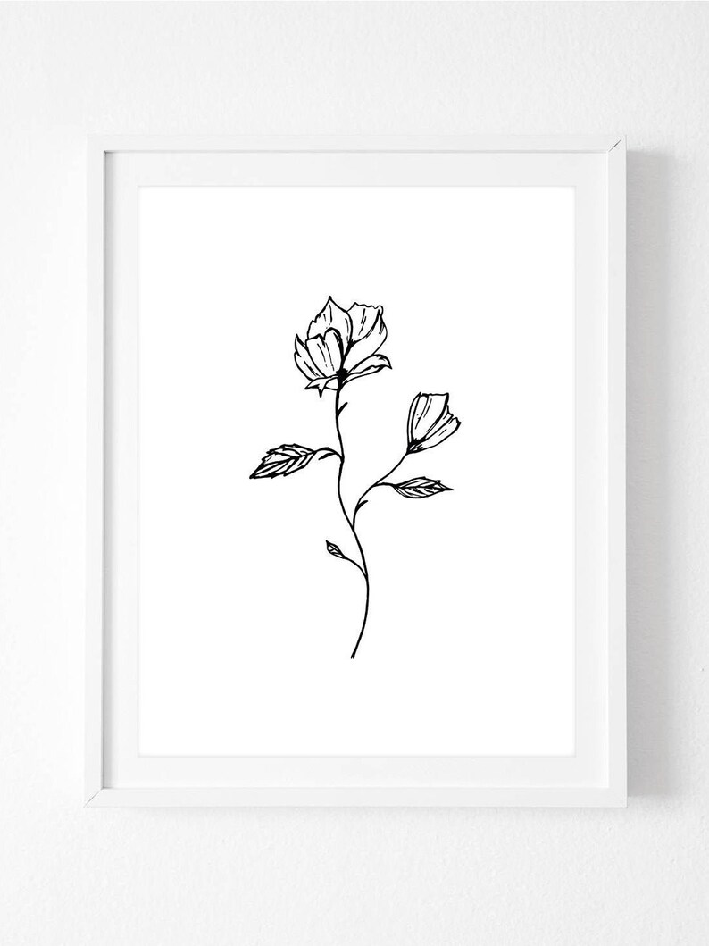 Floral Print Botanical Print Minimalist Wall Art Etsy UK