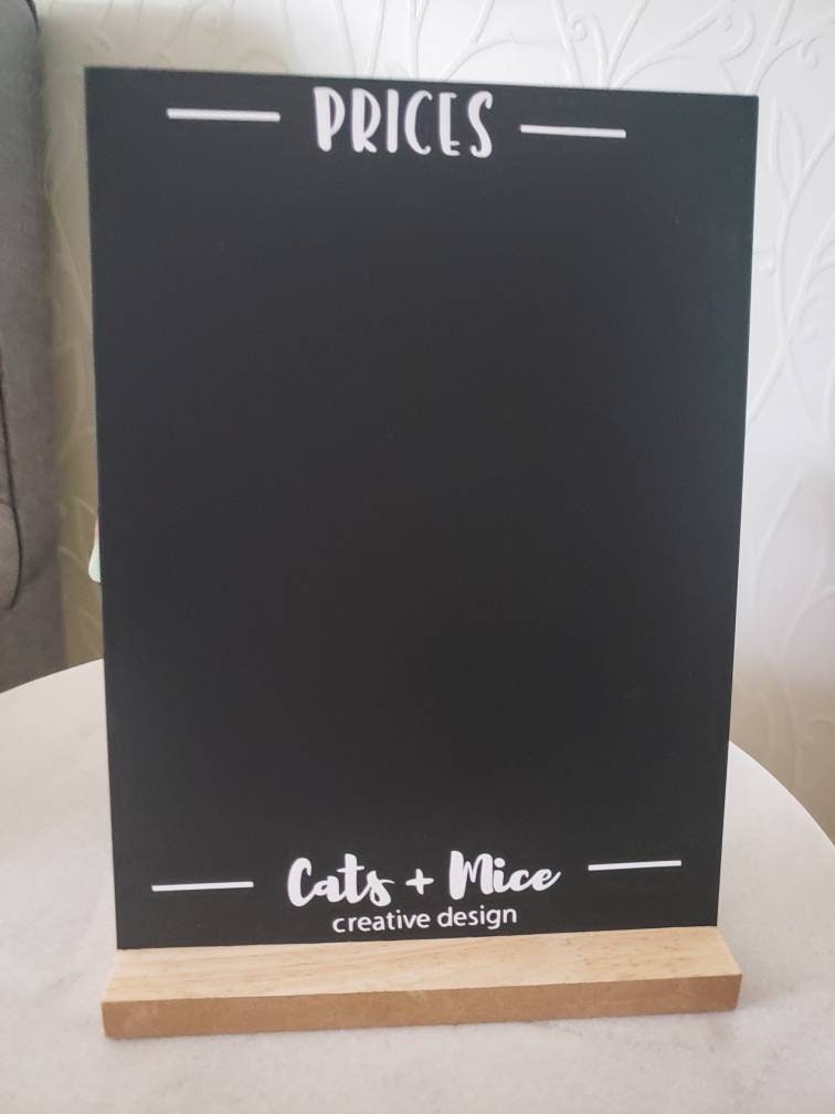 Pricing chalkboard sign with your business logo Etsy