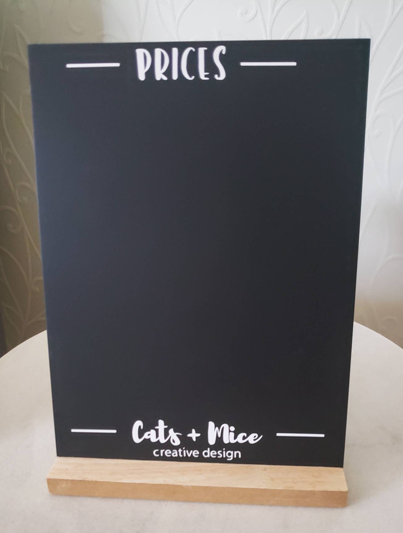 Pricing chalkboard sign with your business logo Etsy
