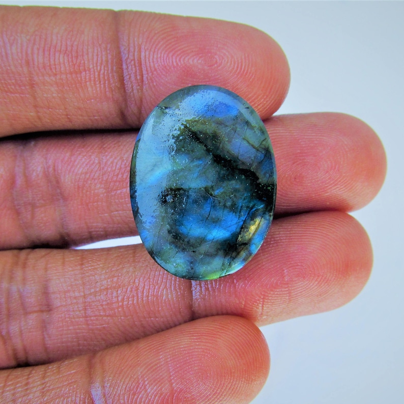 40.65Cts Natural Labradorite Gemstone Cabochon 20x26x9mm Amazing Oval Shape Amazing Shining Natural Labradorite 50/% Discount Sale On etsy