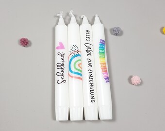 Candles for school enrollment/back to school in a set of 4