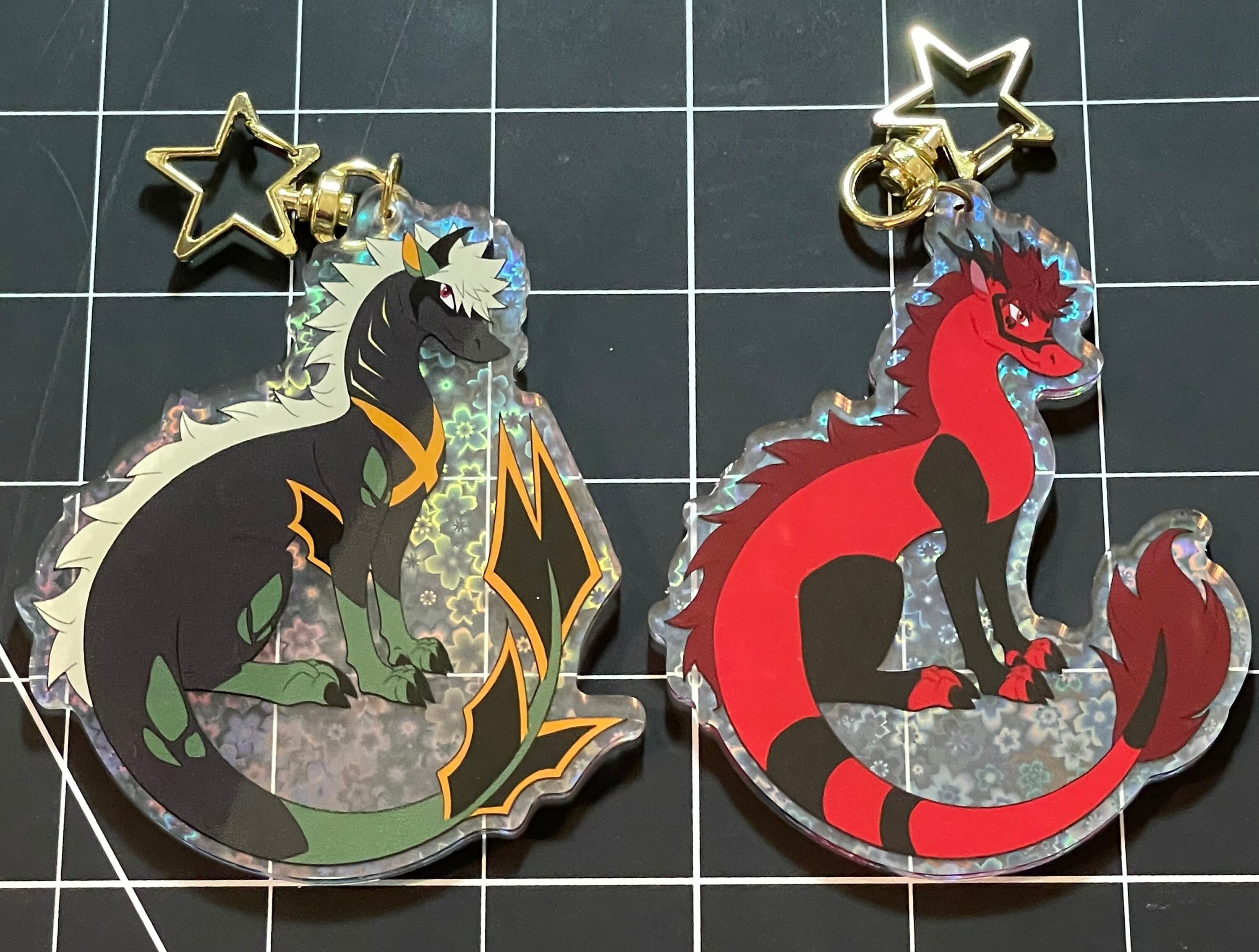 3.5in Acrylic Dynamight/red Riot Dragons Keychains holograhic - Etsy