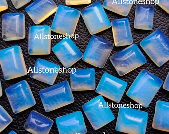 Rektangulära opalitcabochoner, lösa ädelstenar (8-30 mm)