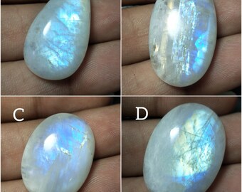 Natural Moonstone, AAA Rainbow Moonstone, Loose Moonstone, White Rainbow, Flashy Cabochon