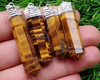 AAA Tiger Eye Pencil Pendant – Gemstone Cabochon Point (20-70mm)