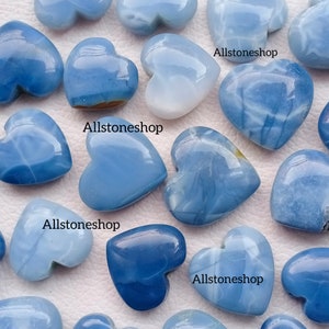 Blaues Opal Herz, Blaues Opal Herz, Herzform, Edelstein Herz - Opalherz - AAA Blaues Opalherz - Owhyee Opal - Blauer Opal - Kristallherz