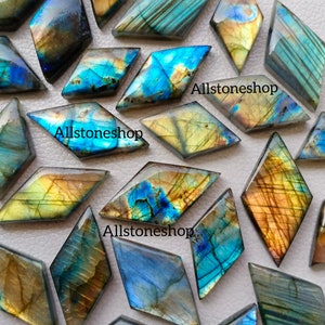 Labradorite - Shakarpara Shape - Labradorite Gemstone - Rhombus Shape - Natural Stone - Fancy Labradorite - Wholesale Supply - Cabochons