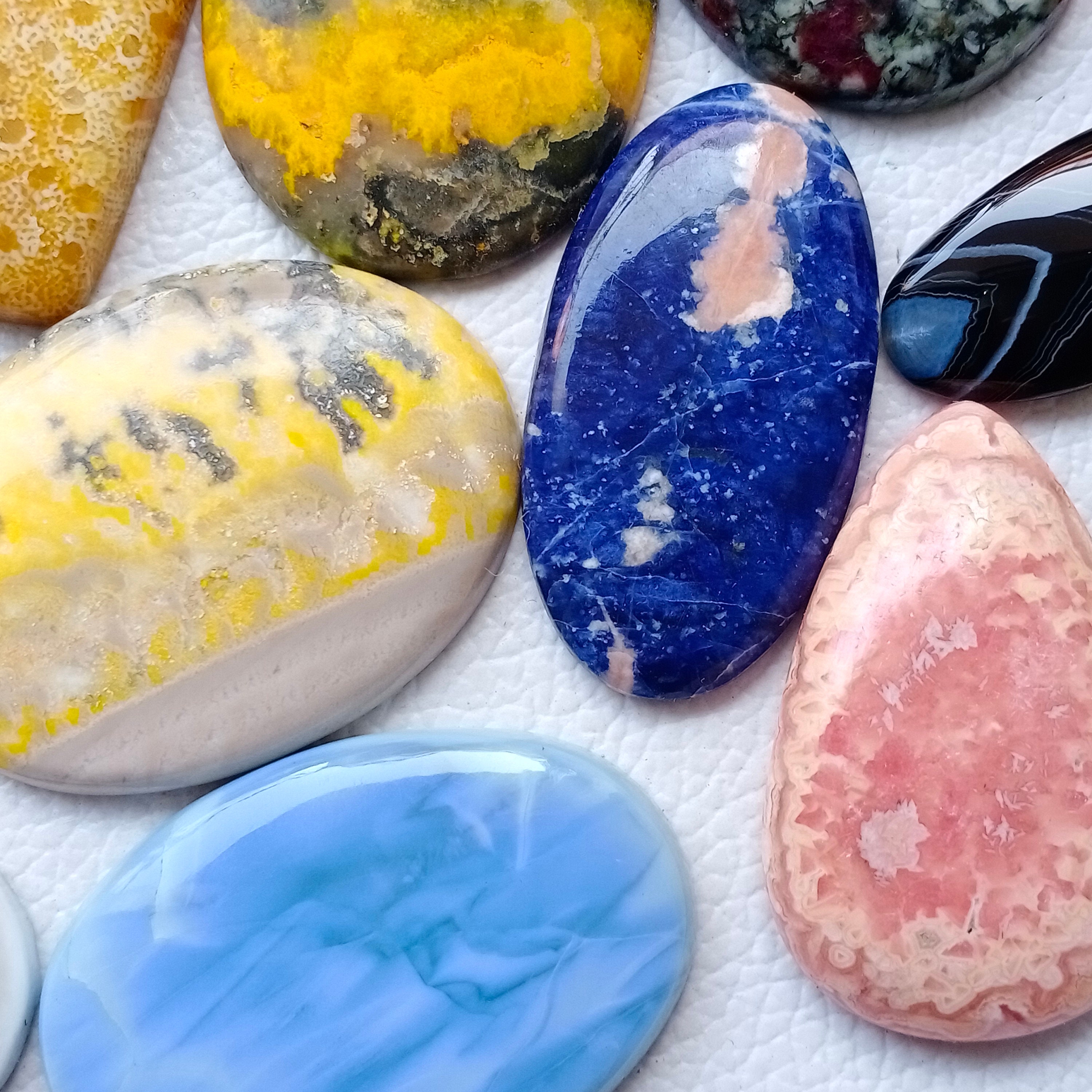 Lotto Di Pietre Preziose Miste, Cabochon Rotondi Piatti - Foto 4