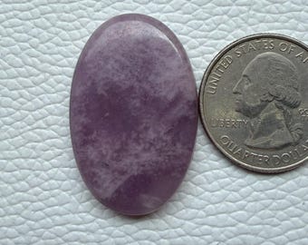 Natural Lepidolite Gemstone Cabochon, Hand Cut for Bezel Setting (34x22x5 mm)