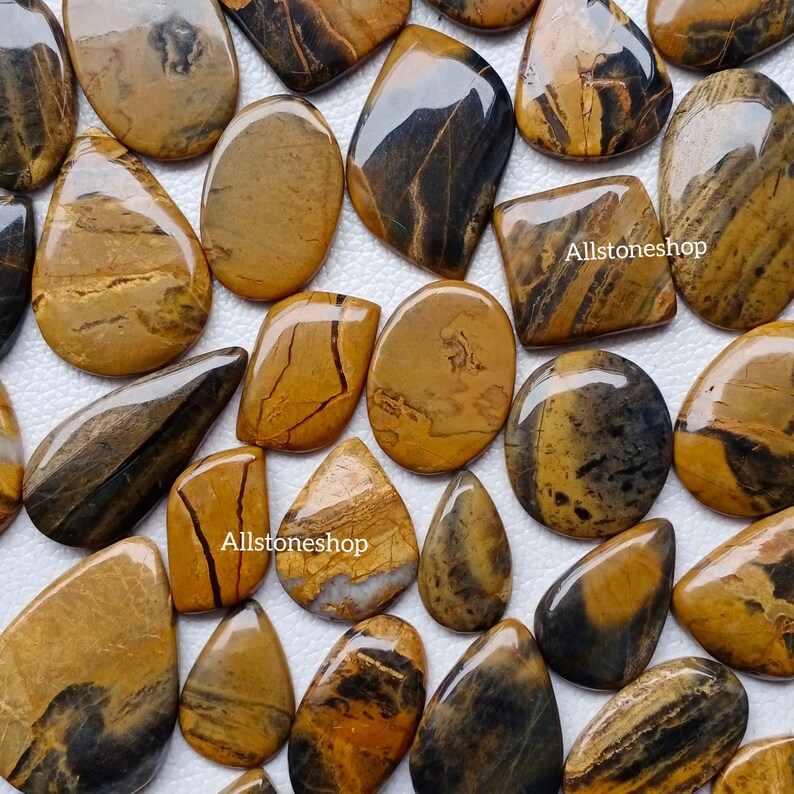 Jasper Gemstone Dual Stone Tiger Eye Bumble Mix Dual Gemstone Natural Tiger Bumble Bee Stone Designer Jasper Wirewrap Stone