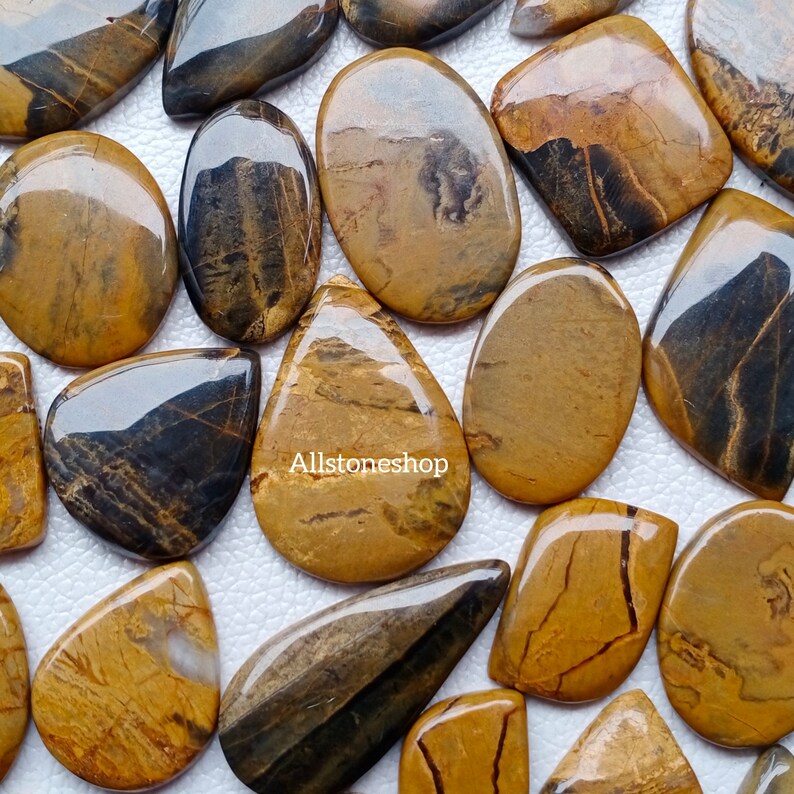 Jasper Gemstone Dual Stone Tiger Eye Bumble Mix Dual Gemstone Natural Tiger Bumble Bee Stone Designer Jasper Wirewrap Stone