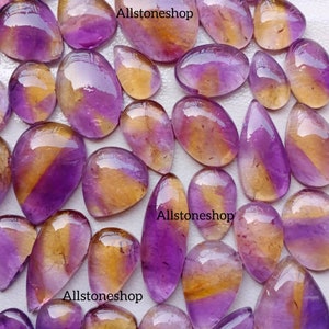 Pietra curativa Ametrina - Lotto Ametrina - Lotto Pietre Preziose - Ametrina - Cabochon - Forniture per l'artigianato - Pietre minerali dei chakra - Gioielli in Ametrina