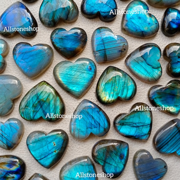 Labradorite Heart - Labradorite Cab - Heart Shape - flat back - Labradorite - Cabsforsale - Natural Gemstone - Labradorite Heart - Gemstone