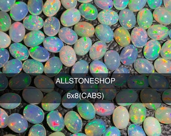 6x8mm, ethiopian opal - Natural Opal - Opal Jewelry - ethiopian opal Cab - Flashy Opal - ethiopian opal Cabochon - Opal Gemstone - Loose