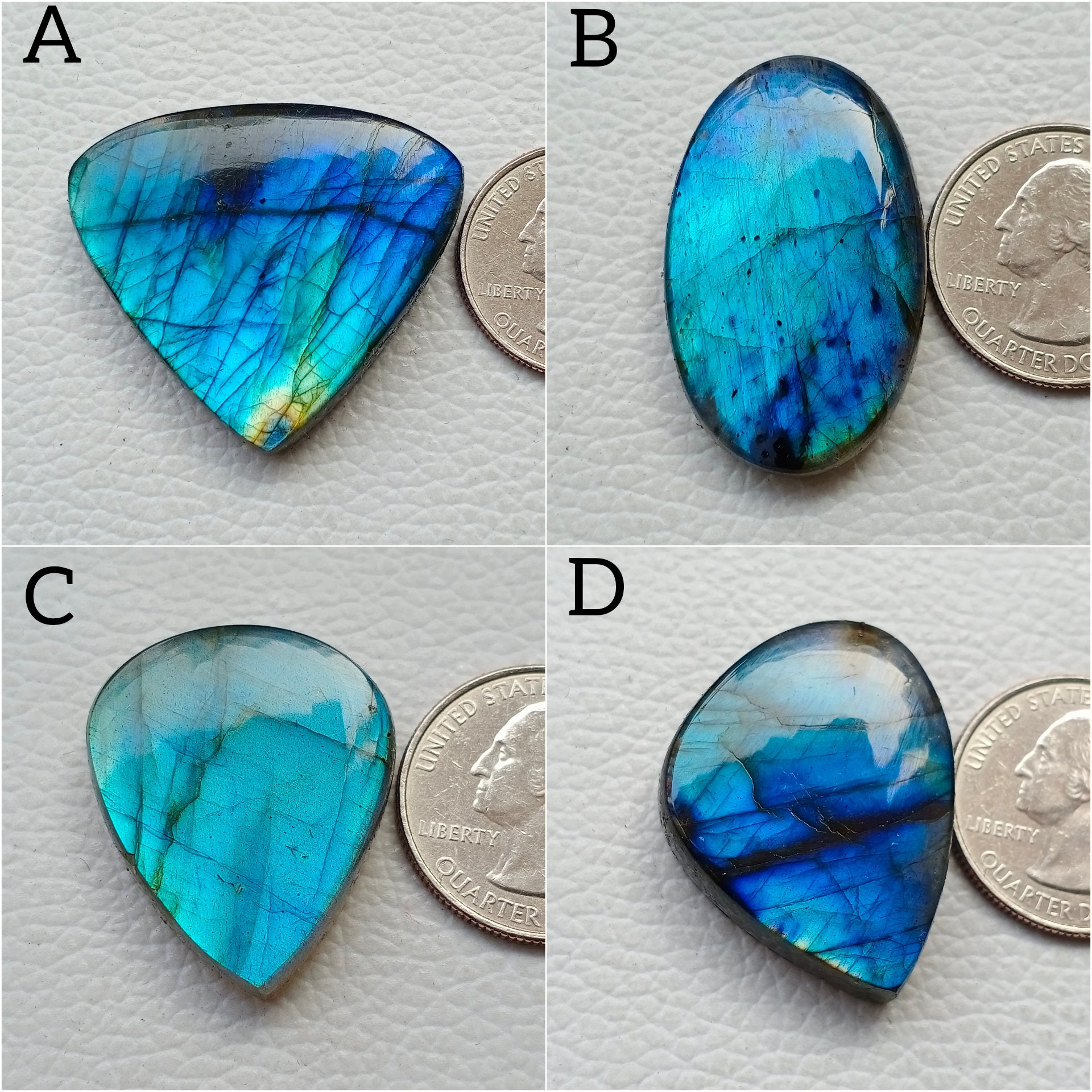 ルースストーン - ラブラドライト - 本物のラブラドライト