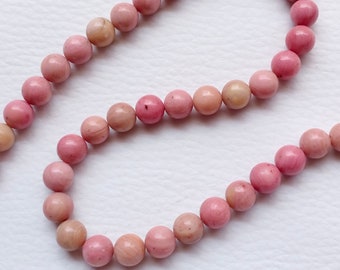 Rhodonite Bracelet, Natural Rhodonite, Rhodonite Beads, AAA Rhodonite, Genuine Rhodonite Necklace, Rhodonite Cabochon, Round Beads