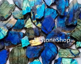 Labradorite grezza: lotto di fette di labradorite, labradorite multicolore grezza, per pietre sfuse, forniture artigianali labradorite, spedizione gratuita