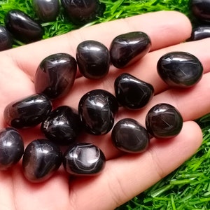 Black Obsidian - Jet Stone - tumbled stone - Obsidian - Black Jet Crystal - healing crystals and stones- Black Jet stone - root chakra stone