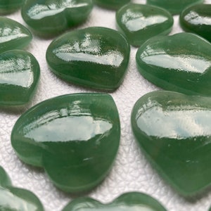 Green Jade, Green Jade Heart, AAA Jade, Unique Jade, Heart Shape, Green Jade Lot, Green Jade Cabochon, Green Jade Gemstone, Jewelry Stone image 3