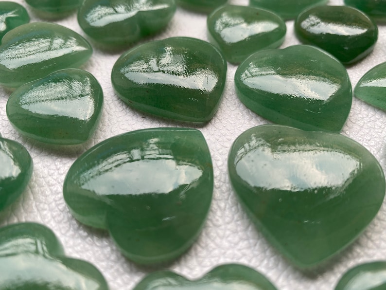 Green Jade, Green Jade Heart, AAA Jade, Unique Jade, Heart Shape, Green Jade Lot, Green Jade Cabochon, Green Jade Gemstone, Jewelry Stone image 3