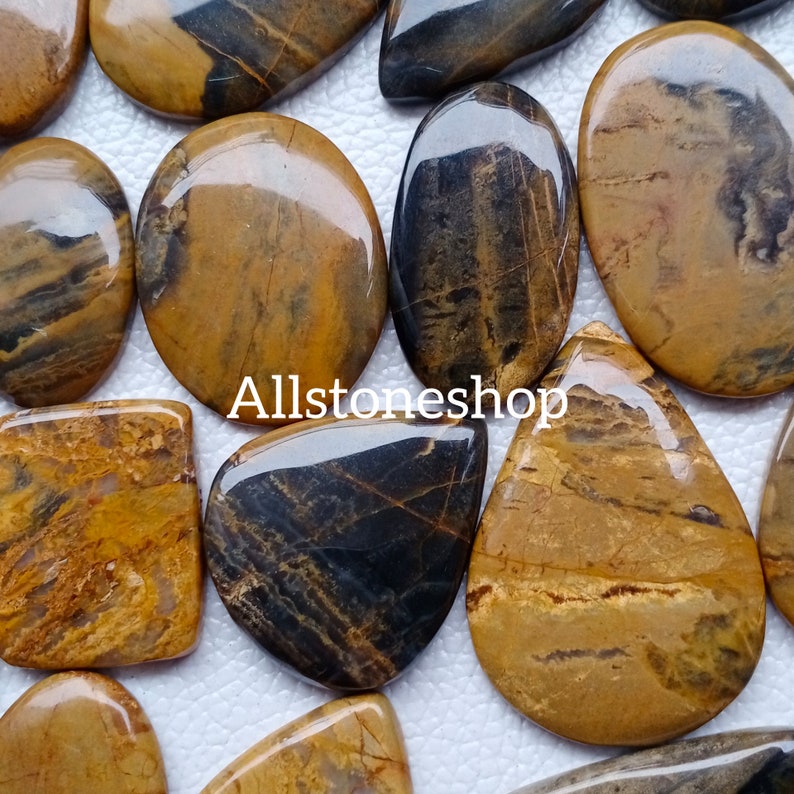 Jasper Gemstone Dual Stone Tiger Eye Bumble Mix Dual Gemstone Natural Tiger Bumble Bee Stone Designer Jasper Wirewrap Stone