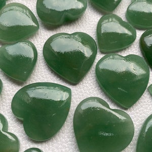 Green Jade, Green Jade Heart, AAA Jade, Unique Jade, Heart Shape, Green Jade Lot, Green Jade Cabochon, Green Jade Gemstone, Jewelry Stone image 2