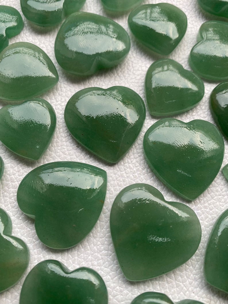 Green Jade, Green Jade Heart, AAA Jade, Unique Jade, Heart Shape, Green Jade Lot, Green Jade Cabochon, Green Jade Gemstone, Jewelry Stone image 2