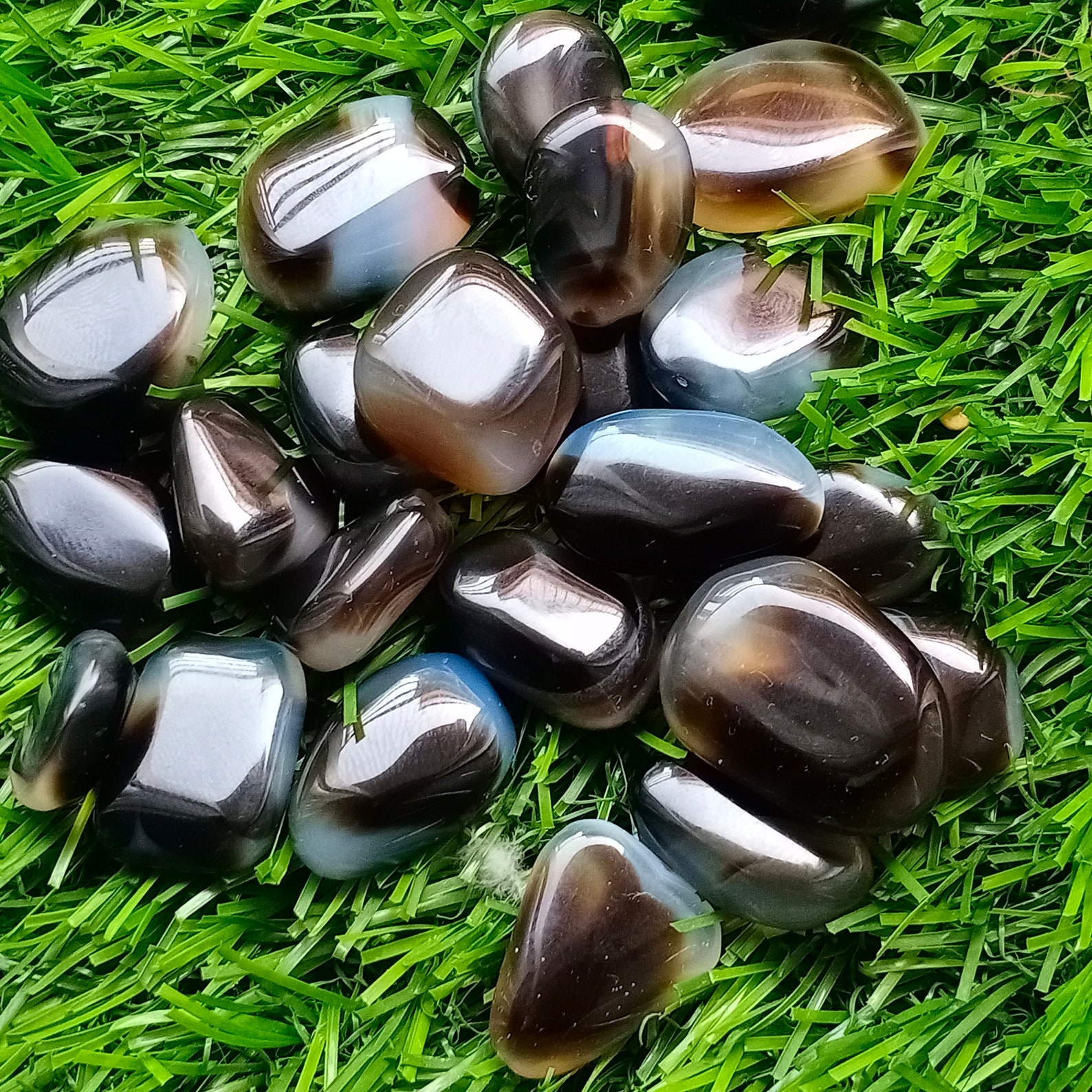 Banded Onyx Tumbled Tumbled Stone Onyx Stone Black Etsy