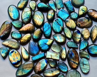 Lotto labradorite all'ingrosso: - Labradorite per gioielli sfusi, pietra preziosa labradorite. Labradorite appariscente Mix Shape Labradorite Pietra alta appariscente