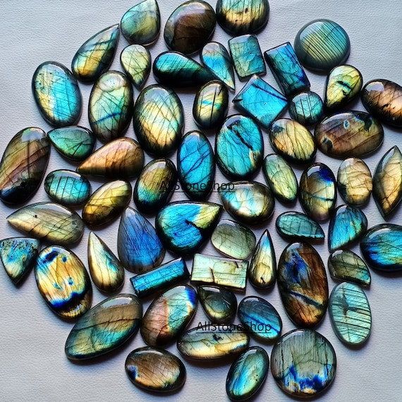 Lot De Pendentifs En Labradorite Et Pierres Précieuses Naturelles - Fait Main Inde
