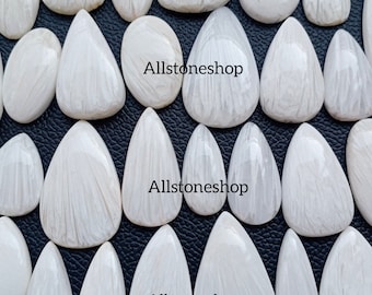 Cabochon d'aventurine blanche, pierre précieuse faite main pour bijoux