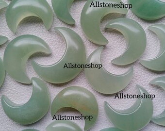 Green Jade Moon Cabochon – Natural Gemstone Jewelry Making