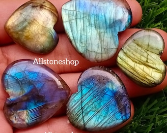 Labradorite Heart shape - Labradorite Stone - Heart Shape - Heart Gems - Heart Shape Gemstone - Flashy Labradorite - Labradorite Cabochon