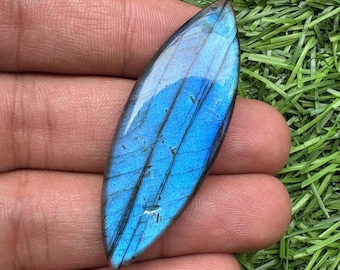 Hand Cut Labradorite Cabochon, Loose Gemstone (56x20x6 mm)