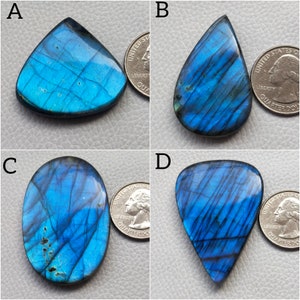 AAA+ Quality Blue Labradorite Gemstone Cabochon, Natural Blue Labradorite, Gemstone for Jewelry Making, Craft Supplies, DIY Jewelry Cabs