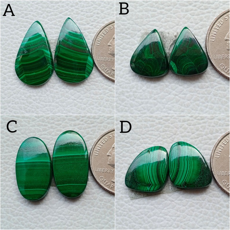 Malachite Jewelry, Malachite Gemstone Malachite AAA Malachite Malachite Pair Malachite Cabochon Natural Malachite