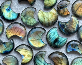 Natural Labradorite, Multi Labradorite, Labradorite Moon, Moon Shape, Labradorite Stone, Labradorite Lot, Labradorite Gemstone