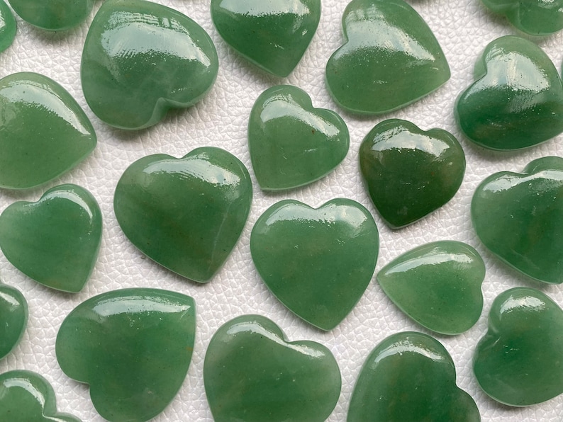 Green Jade, Green Jade Heart, AAA Jade, Unique Jade, Heart Shape, Green Jade Lot, Green Jade Cabochon, Green Jade Gemstone, Jewelry Stone image 1