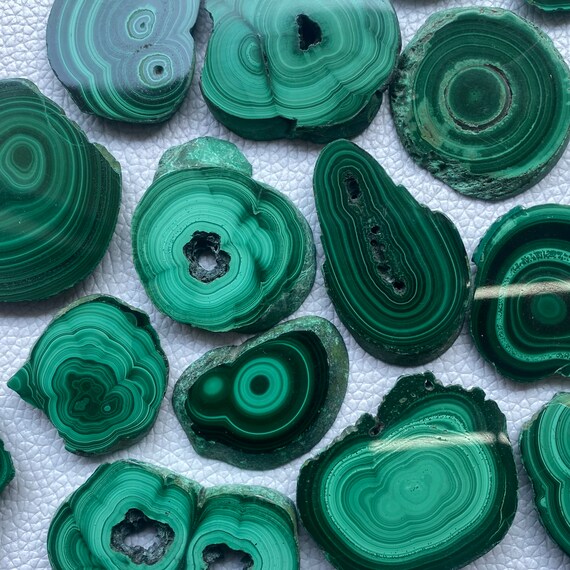 フランスで人気!天然石C ALOHAショートネックレス Malachite Malachite Slice, Natural Malachite, Malachite Cabochon